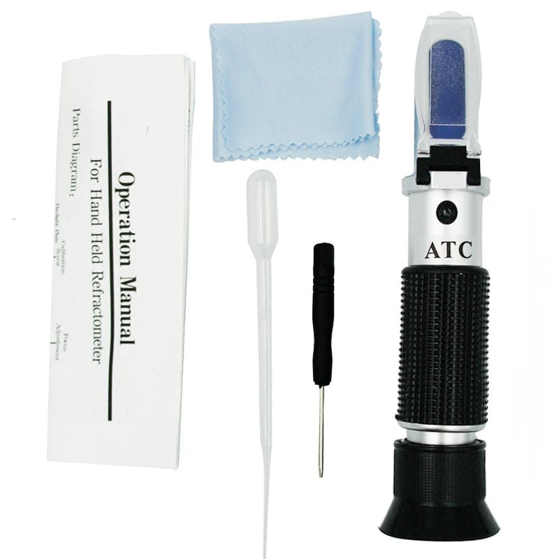 Refractometer All Types Brix Alcohol Salinity Portable Refractometer Wine Beer Sugar Fruit Vegetable Juice with ATC 40% Discount