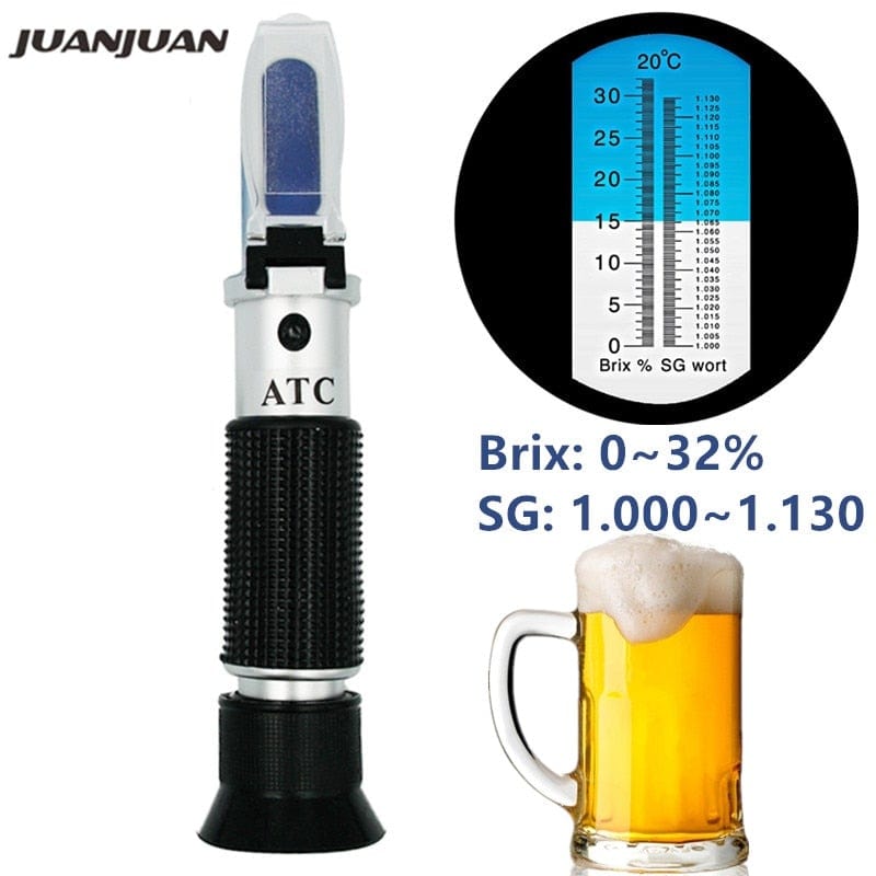 Refractometer All Types Brix Alcohol Salinity Portable Refractometer Wine Beer Sugar Fruit Vegetable Juice with ATC 40% Discount