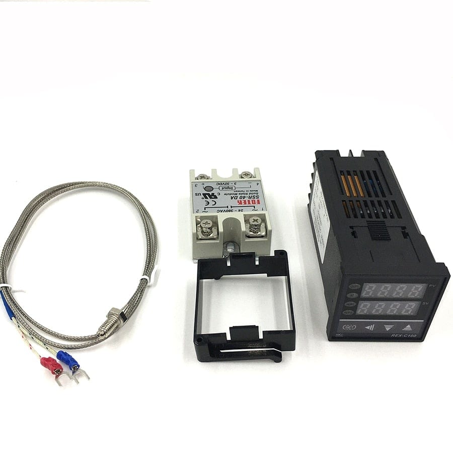 REX-C100 Digital PID Temperature Controller Thermostat SSR Output + Max. 40A SSR Relay + K Thermocouple Probe High Quality