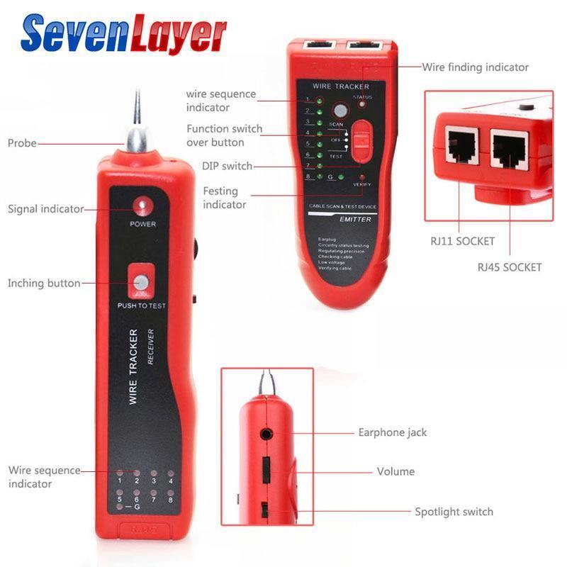 RJ11 RJ45 Cat5 Cat6 Phone Wire Tracker Tracer Toner Ethernet LAN Network Cable Tester Detector Line Finder JW-360