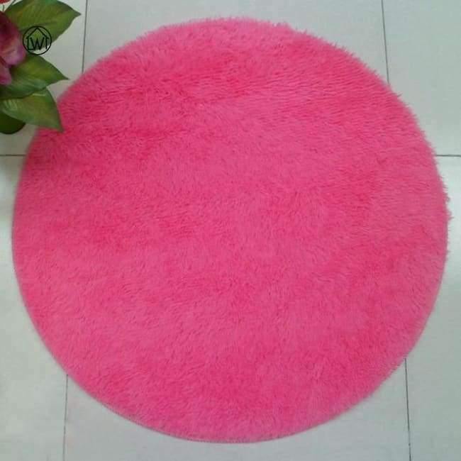 Fluffy Dicke Samt Runde Teppich 40-80cm Rutschfeste Toilette Bodenmatte Schlafzimmer Küche Fußmatte Teppich Für Wohnzimmer Yoga Matte