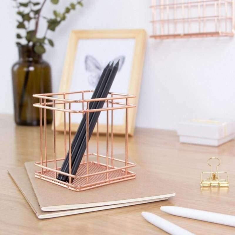 Metall Durchbrochener Stifthalter Box Fall Organizer Zuhause Schreibtisch Schreibwaren Deko Büro Schule Schreibtisch Zubehör Supplies