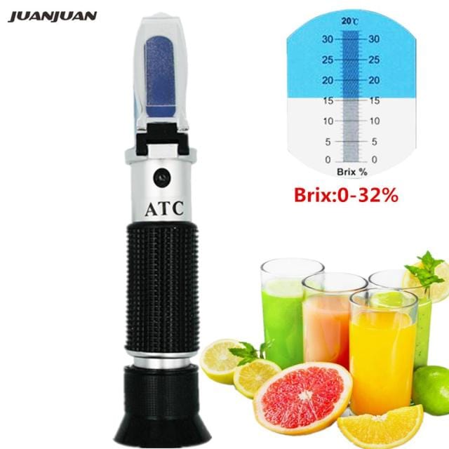 Refractometer All Types Brix Alcohol Salinity Portable Refractometer Wine Beer Sugar Fruit Vegetable Juice with ATC 40% Discount