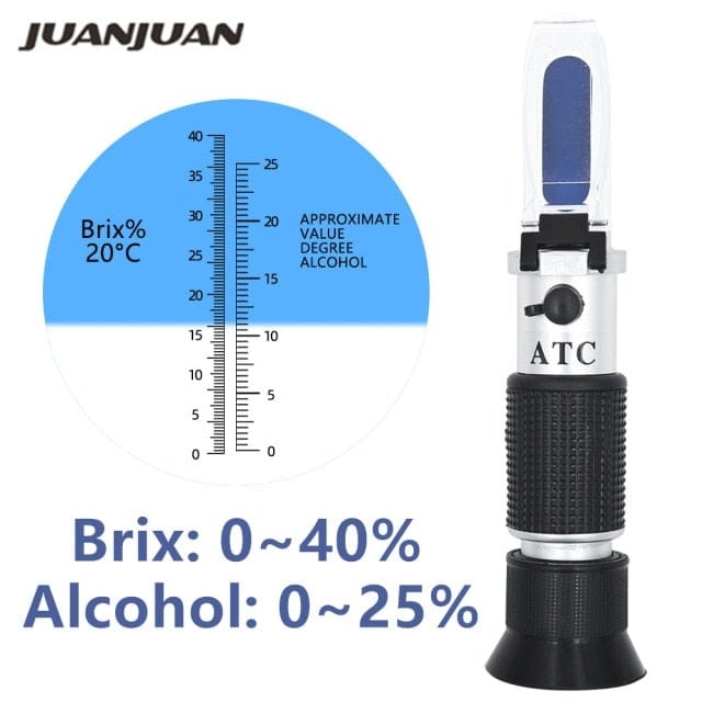 Refractometer All Types Brix Alcohol Salinity Portable Refractometer Wine Beer Sugar Fruit Vegetable Juice with ATC 40% Discount