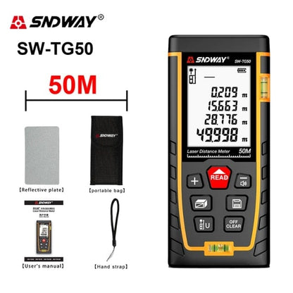 SNDWAY Laser Rangefinder High-precision Roulette Laser Distance Meter Measuring 40M 100M 120M Digital Tape Measure Rangefinder