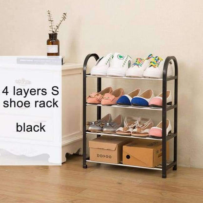 Mehrschichtiger Schuhregal Kunststoffteile Stahlrohr Schuhregal Leicht zusammengebauter Aufbewahrungsorganisator Standmöbel für das Wohnzimmer