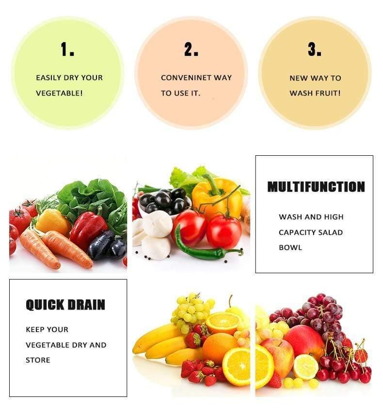 Salatwerkzeuge Schüssel Jumbo Salatspinner Küchenwerkzeuge Küchenaccessoires Trockner für Gemüse und Obst Mixer Gadgets