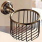 KEMAIDI Bathroom Accessories Antique Brass Towel Ring, Paper Holder, Toilet Brush, Bath Shelf, Soap Dish, Makeup Mirror