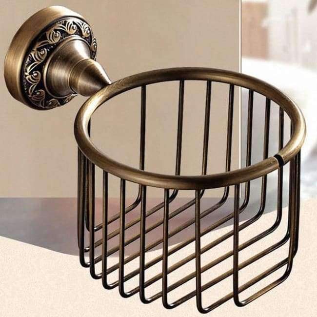 KEMAIDI Bathroom Accessories Antique Brass Towel Ring, Paper Holder, Toilet Brush, Bath Shelf, Soap Dish, Makeup Mirror