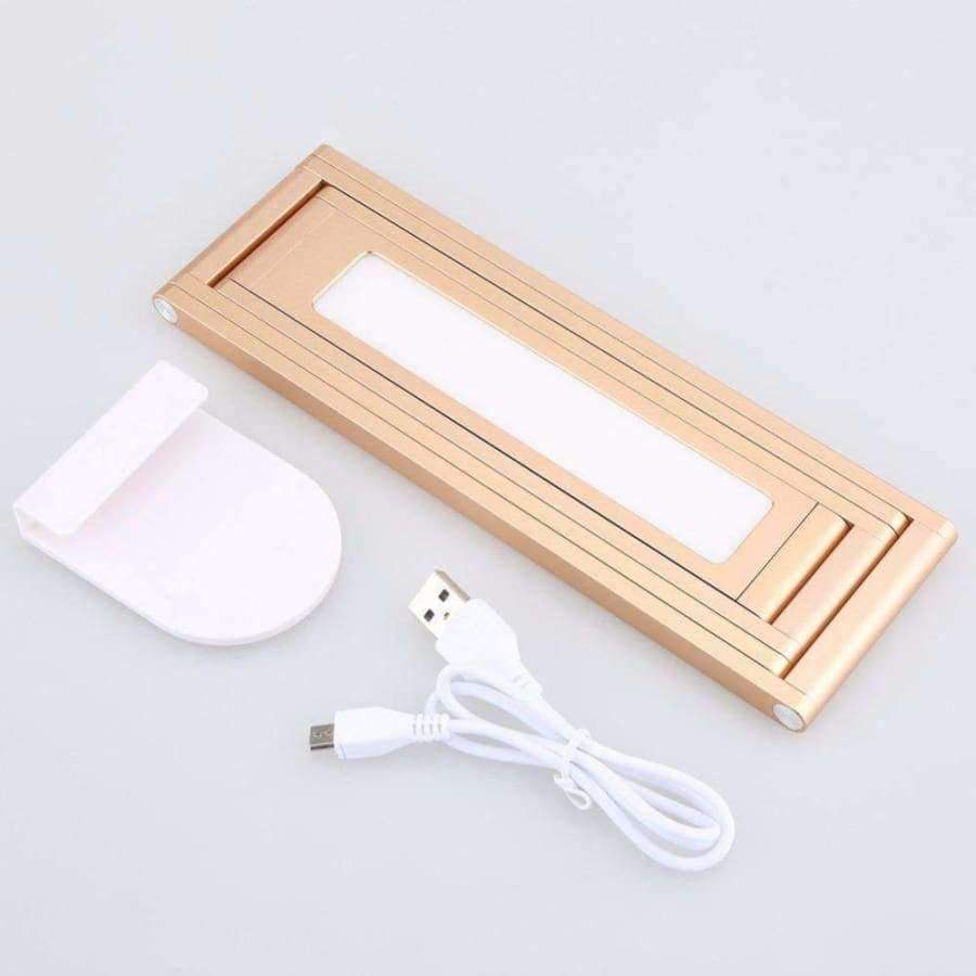 Faltbare Buchlampe Wiederaufladbare LED Schreibtischlampe Tragbar Dimmbar Studientisch Bett Lesen Aluminiumlegierung Touch-Sensor Rollover