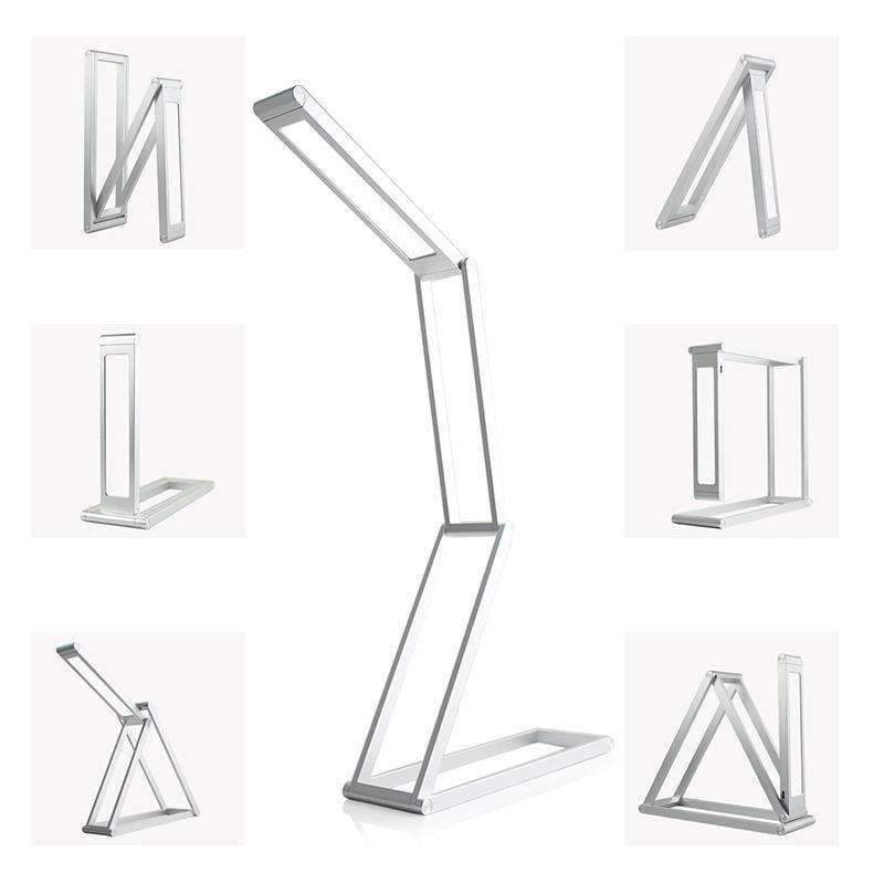 Faltbare Buchlampe Wiederaufladbare LED Schreibtischlampe Tragbar Dimmbar Studientisch Bett Lesen Aluminiumlegierung Touch-Sensor Rollover