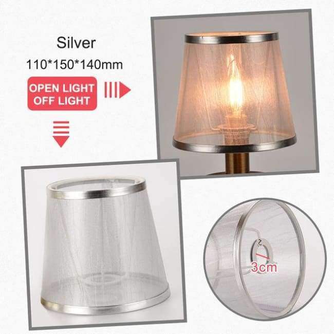 Einfacher Stil Handgemachte Lampe Schirm Modern Transparenter Lampenschirm Goldene Silber Farben Lichtschirm für E14 Kronleuchter Wandleuchten