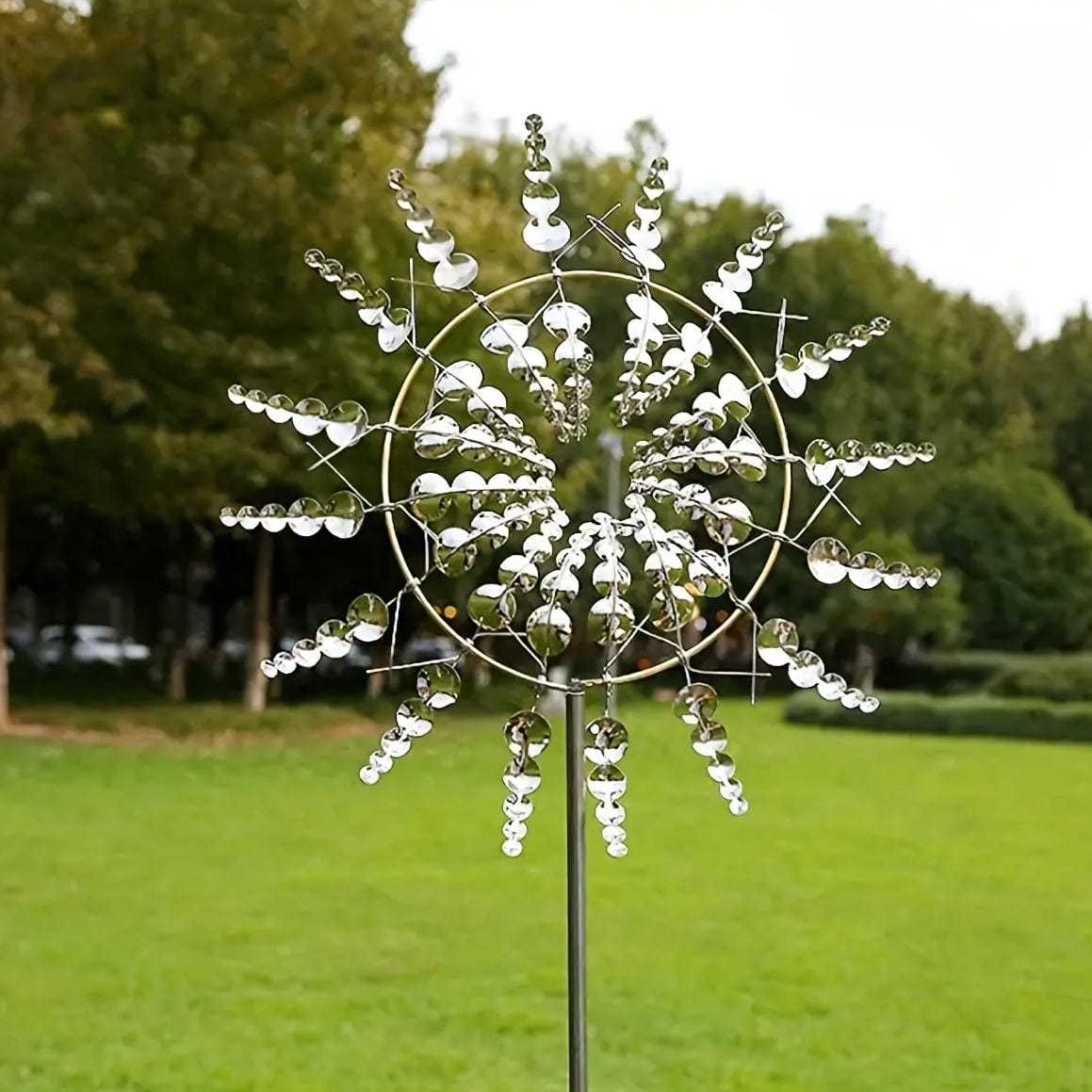 1 Stück Magischer Metall-Windmühle, 3D Metall Outdoor Windspiel für Hof und Garten, Einzigartige Metall kinetische Winds skulpturen & Windspiel, Windfänger Metall Outdoor Rasen Terrasse Dekoration Wind skulptur