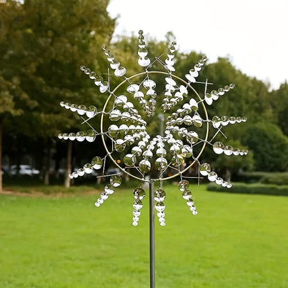 1 Stück Magischer Metall-Windmühle, 3D Metall Outdoor Windspiel für Hof und Garten, Einzigartige Metall kinetische Winds skulpturen & Windspiel, Windfänger Metall Outdoor Rasen Terrasse Dekoration Wind skulptur