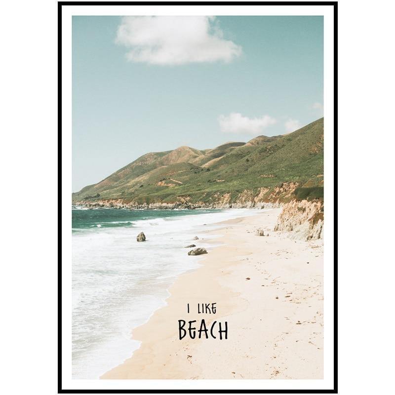 Einfaches Malen nach Zahlen Landschaftsbild Strandurlaub Poster Druck Leinwandbild Bild Heim Wandkunst Dekoration