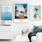 Einfaches Malen nach Zahlen Landschaftsbild Strandurlaub Poster Druck Leinwandbild Bild Heim Wandkunst Dekoration