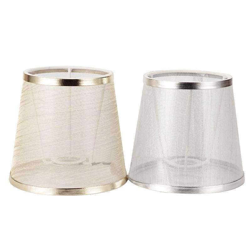Einfacher Stil Handgemachte Lampe Schirm Modern Transparenter Lampenschirm Goldene Silber Farben Lichtschirm für E14 Kronleuchter Wandleuchten