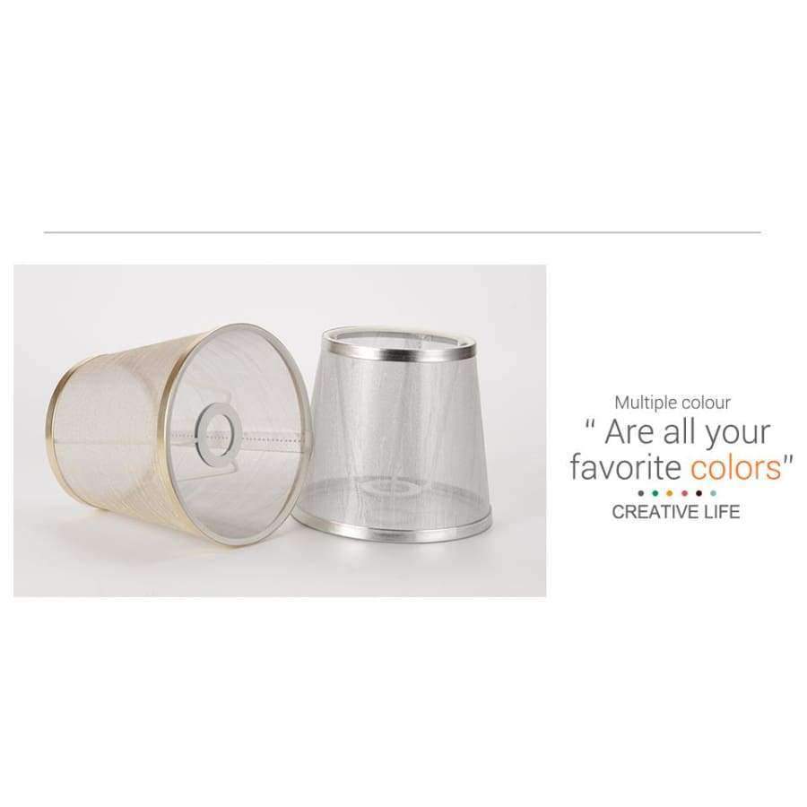 Einfacher Stil Handgemachte Lampe Schirm Modern Transparenter Lampenschirm Goldene Silber Farben Lichtschirm für E14 Kronleuchter Wandleuchten