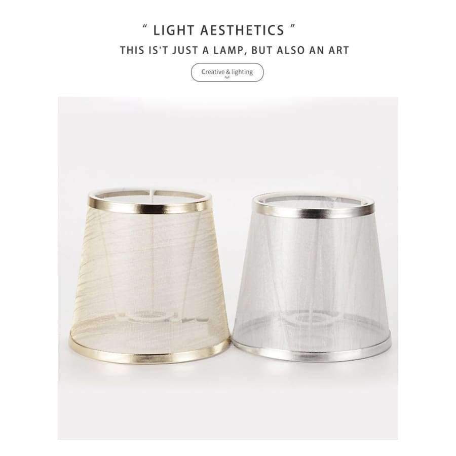 Einfacher Stil Handgemachte Lampe Schirm Modern Transparenter Lampenschirm Goldene Silber Farben Lichtschirm für E14 Kronleuchter Wandleuchten