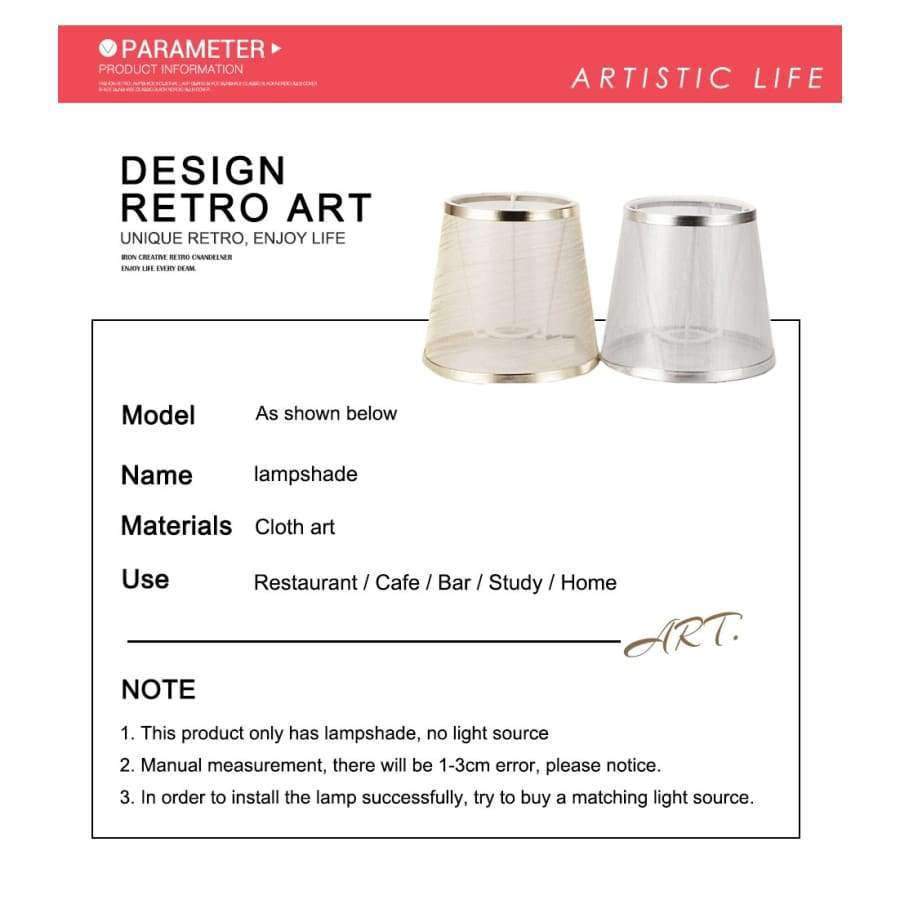 Einfacher Stil Handgemachte Lampe Schirm Modern Transparenter Lampenschirm Goldene Silber Farben Lichtschirm für E14 Kronleuchter Wandleuchten