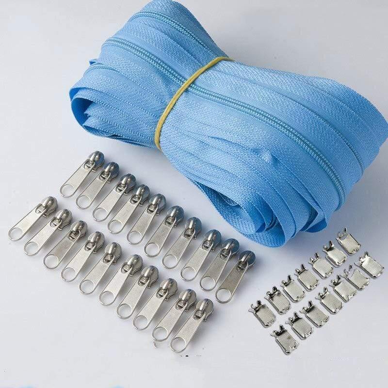 Meetee 10/20M Nylon 3# Zipper with Slider & Stop for Quilt Bags Tent Invisible Clothing Zipper Sewing Craft Supplies