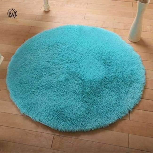 Fluffy Dicke Samt Runde Teppich 40-80cm Rutschfeste Toilette Bodenmatte Schlafzimmer Küche Fußmatte Teppich Für Wohnzimmer Yoga Matte