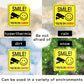 4 Stück/Set Smile You're On Camera Zeichen Fensteraufkleber Höfliche Videoüberwachungssicherheitsschild für Haus, Geschäft, Garten oder Einfahrt Wohnkultur