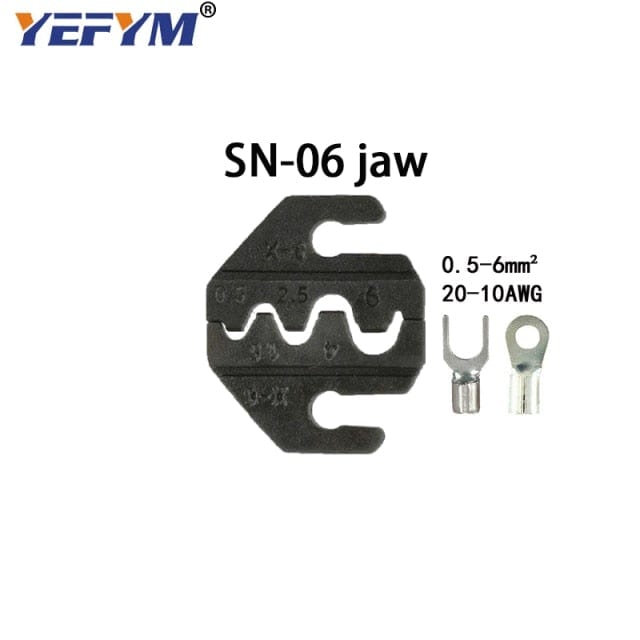 Crimping jaws SN-48B / 48BS / 02C / 2549 / 03H / 2546B / 2WF2C / 06WF / 16WF / 06, used for crimping connectors