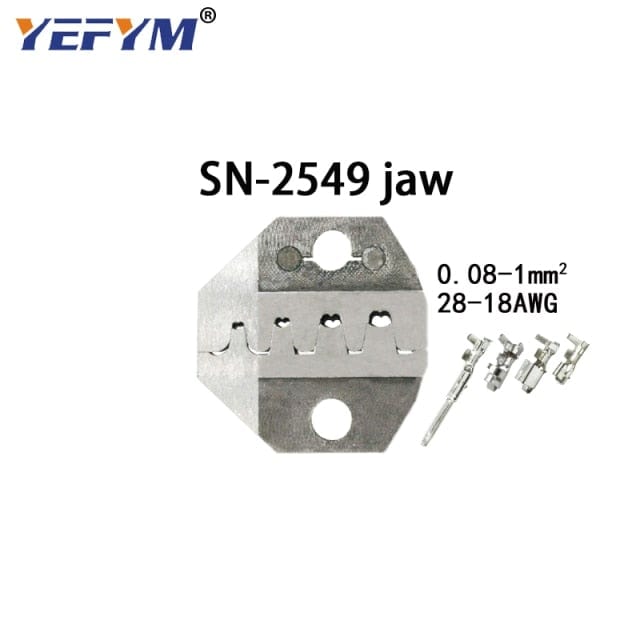Crimping jaws SN-48B / 48BS / 02C / 2549 / 03H / 2546B / 2WF2C / 06WF / 16WF / 06, used for crimping connectors