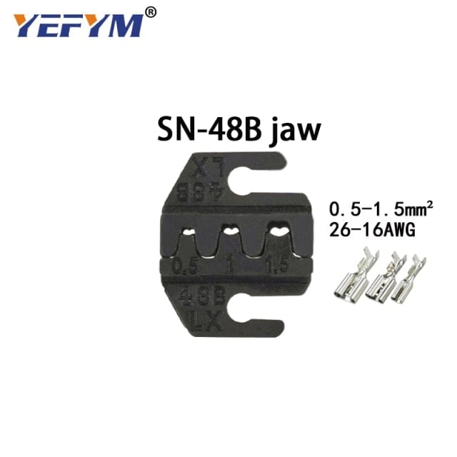 Crimping jaws SN-48B / 48BS / 02C / 2549 / 03H / 2546B / 2WF2C / 06WF / 16WF / 06, used for crimping connectors