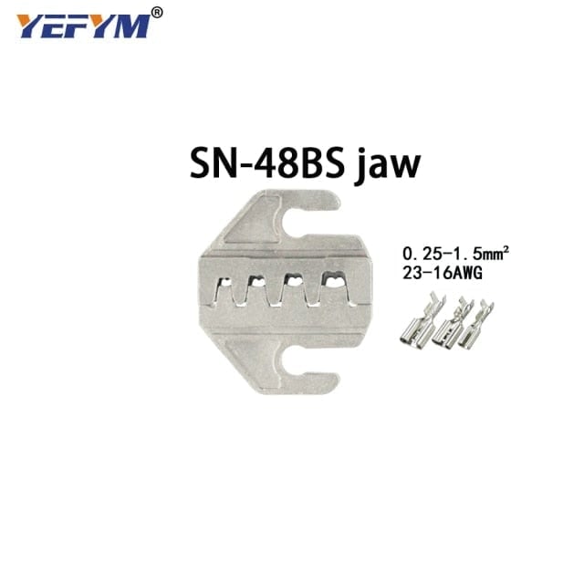 Crimping jaws SN-48B / 48BS / 02C / 2549 / 03H / 2546B / 2WF2C / 06WF / 16WF / 06, used for crimping connectors
