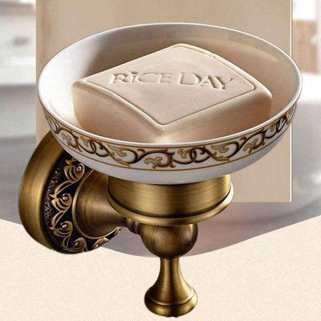 KEMAIDI Bathroom Accessories Antique Brass Towel Ring, Paper Holder, Toilet Brush, Bath Shelf, Soap Dish, Makeup Mirror