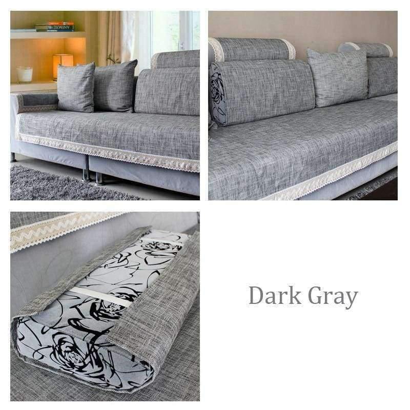 Grau Sofa Bezug Sofa Kissen Baumwolle Leinen Stoff Mode Vier Jahreszeiten Verfügbar Zuhause Hochzeit Dekor Sofa Handtuch