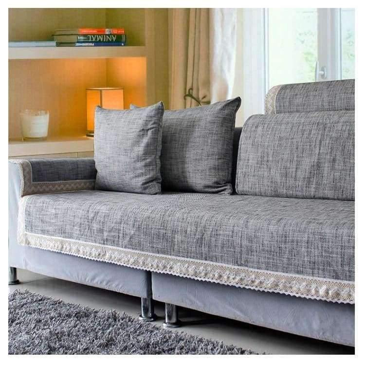 Grau Sofa Bezug Sofa Kissen Baumwolle Leinen Stoff Mode Vier Jahreszeiten Verfügbar Zuhause Hochzeit Dekor Sofa Handtuch