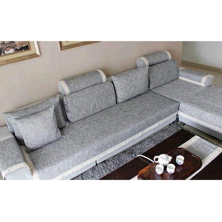 Grau Sofa Bezug Sofa Kissen Baumwolle Leinen Stoff Mode Vier Jahreszeiten Verfügbar Zuhause Hochzeit Dekor Sofa Handtuch