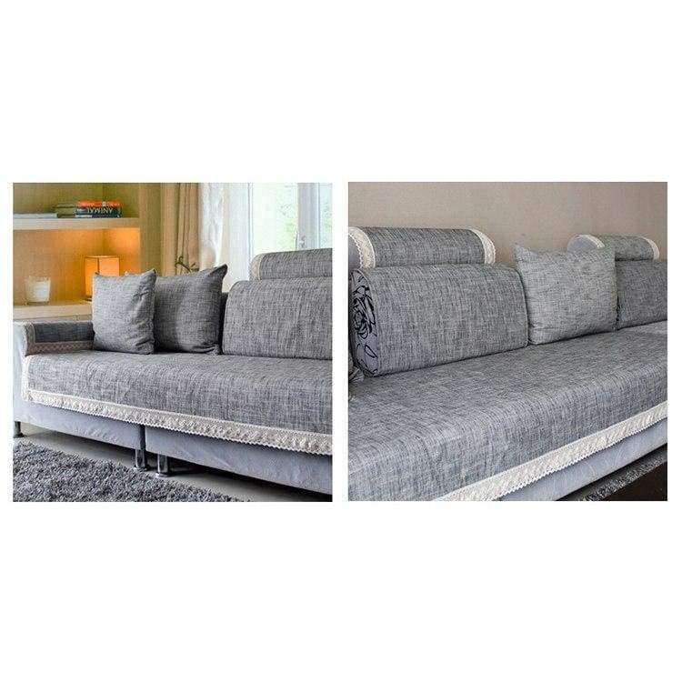 Grau Sofa Bezug Sofa Kissen Baumwolle Leinen Stoff Mode Vier Jahreszeiten Verfügbar Zuhause Hochzeit Dekor Sofa Handtuch