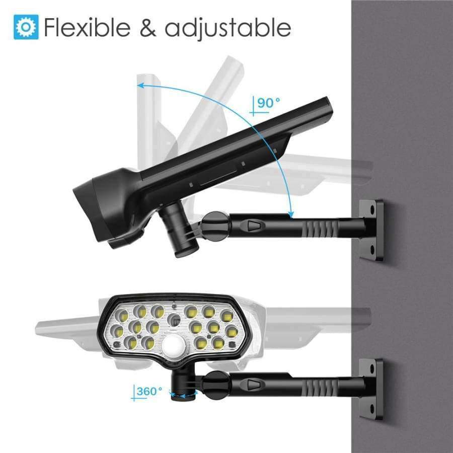 Solarlichter Außen 17 LEDs Sicherheit & Schutz Solarbetrieben Bewegungsmelder Licht mit Mehrwinkelverstellbar, Kabellos Wasserdicht