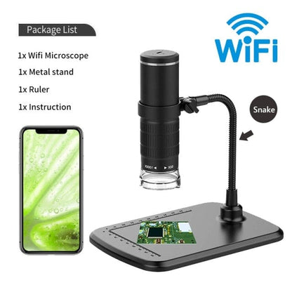 Wireless digital microscope handheld USB HD inspection camera 50x-1000x magnification with flexible stand for iPhone iPad PC
