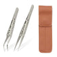 TOP quality stainless steel tweezers rainbow color straight bend ESD multifunction eyelash curlers for nail sewing DIY