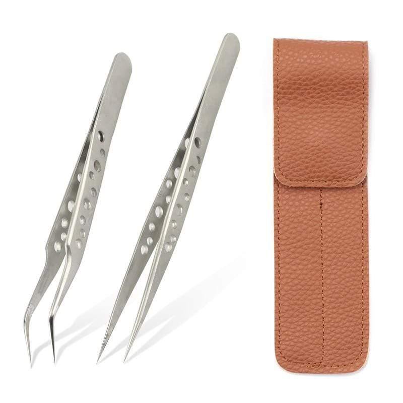 TOP quality stainless steel tweezers rainbow color straight bend ESD multifunction eyelash curlers for nail sewing DIY