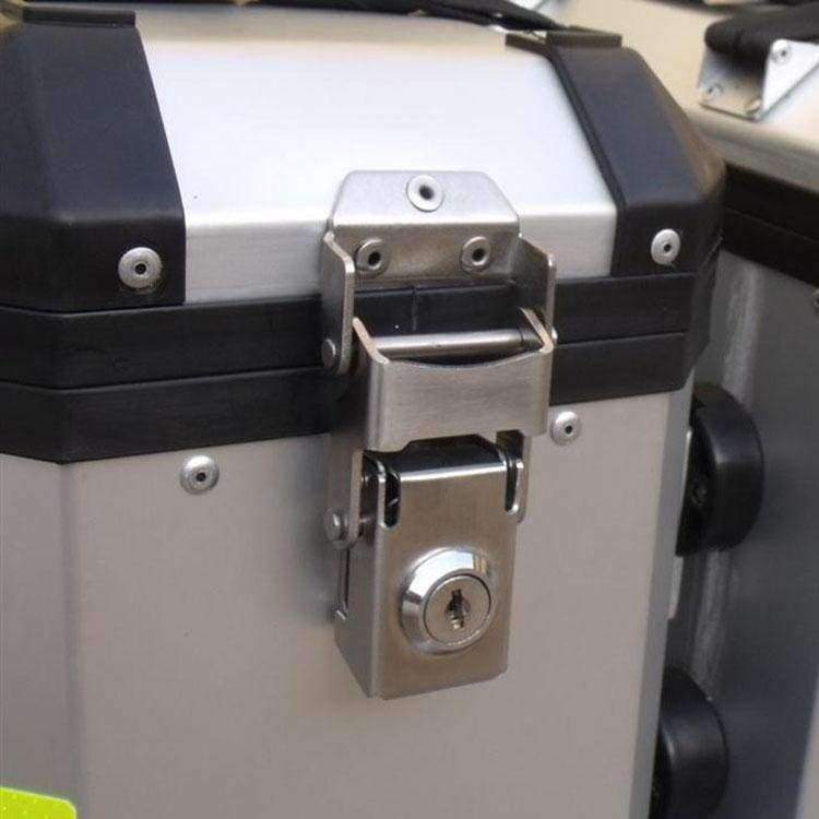 Edelstahl Schloss Seitenbox Werkzeugkoffer Schloss Tasche Teil Hardware Motorrad Aluminiumlegierung Koffer feste Schnalle DIY handgemacht