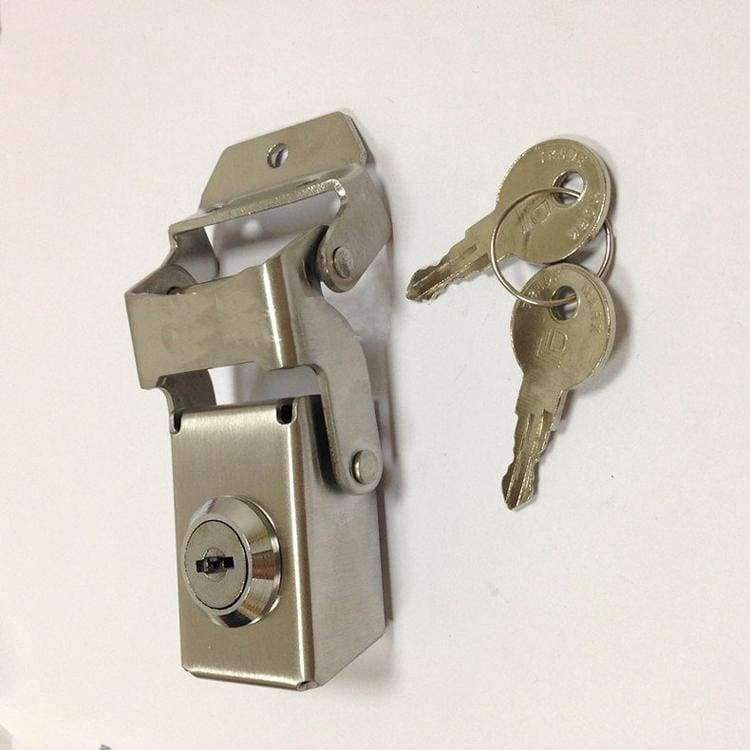 Edelstahl Schloss Seitenbox Werkzeugkoffer Schloss Tasche Teil Hardware Motorrad Aluminiumlegierung Koffer feste Schnalle DIY handgemacht