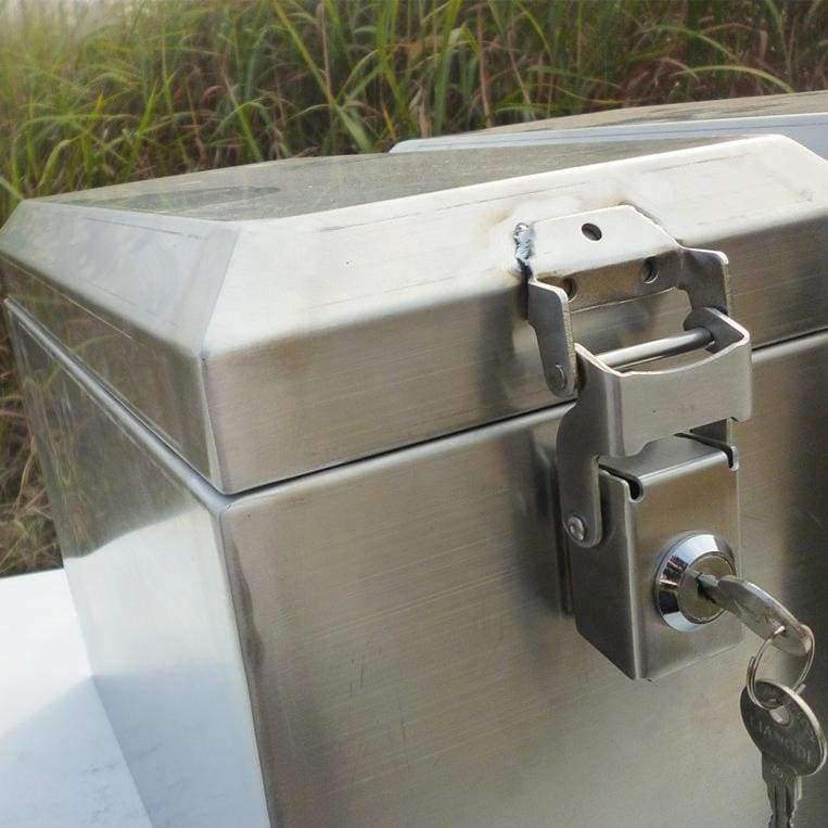 Edelstahl Schloss Seitenbox Werkzeugkoffer Schloss Tasche Teil Hardware Motorrad Aluminiumlegierung Koffer feste Schnalle DIY handgemacht