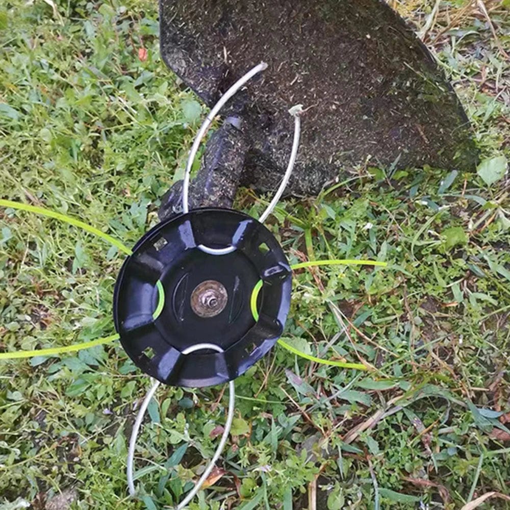 Stahl Rasenmäherkopf kostenlos mit 4 Linien Ersatz Benzin/Lithium Rasentrimmerkopf Entfernung von Garten Unkraut Freischneider Teil