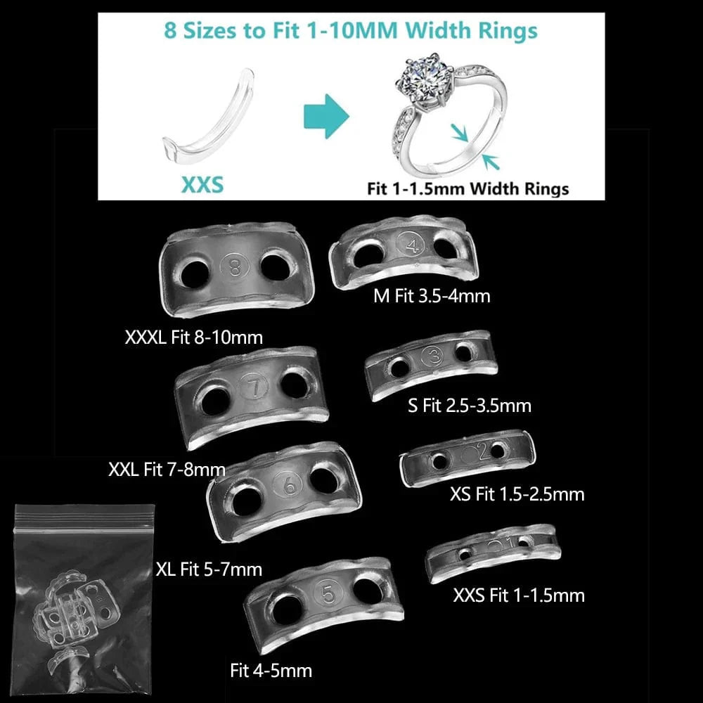 4Stk/Packung Transparente Spiralfeder-Ringwerkzeuge Federcoiling-Ring Größenanpasser Schutzverstärker Reduzierer Resize-Werkzeug für Schmuck