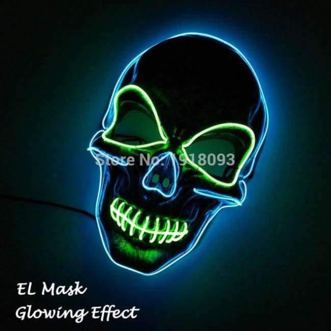 Neue Art Glow Party Maske LED Streifen Maske Festival Neuheit Beleuchtung Dekoration EL Draht Rave Maske + 3V Sprachsteuerung