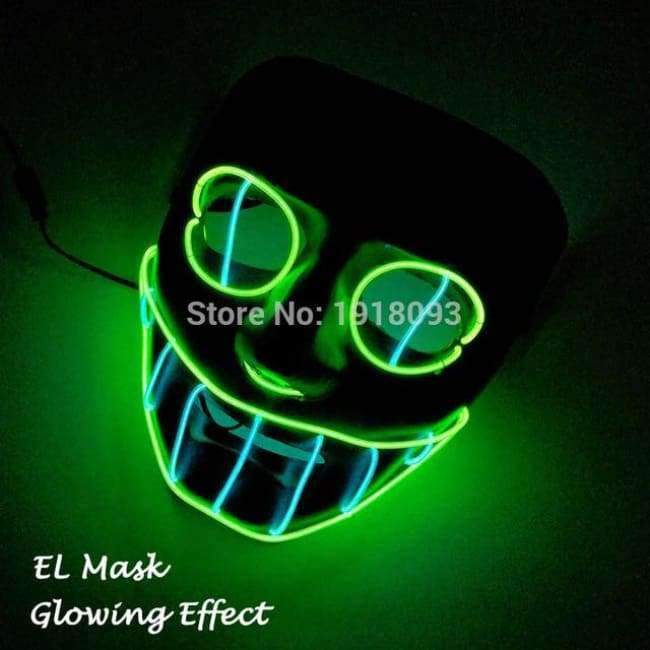 Neue Art Glow Party Maske LED Streifen Maske Festival Neuheit Beleuchtung Dekoration EL Draht Rave Maske + 3V Sprachsteuerung