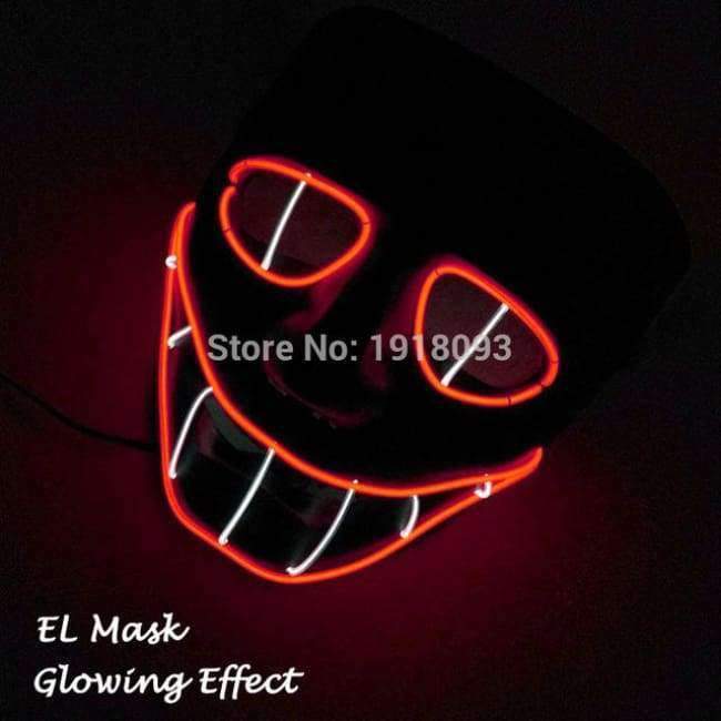 Neue Art Glow Party Maske LED Streifen Maske Festival Neuheit Beleuchtung Dekoration EL Draht Rave Maske + 3V Sprachsteuerung