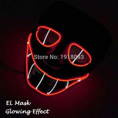 Neue Art Glow Party Maske LED Streifen Maske Festival Neuheit Beleuchtung Dekoration EL Draht Rave Maske + 3V Sprachsteuerung