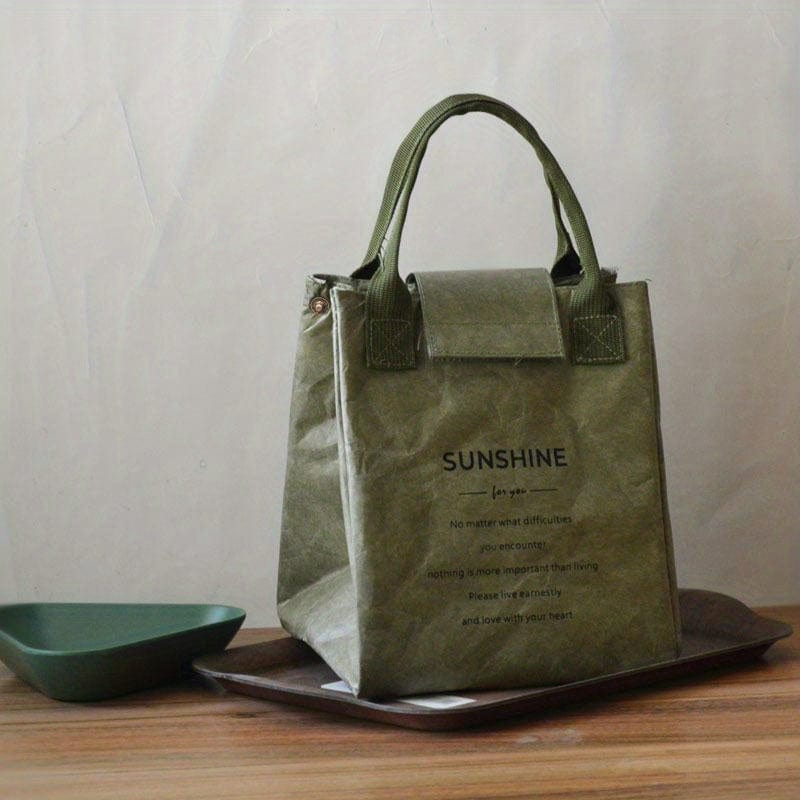 1 Stück Papier Bento Tasche Wasserdicht und Ölproof Isolier Tasche Lunchbox Tasche Handtasche Büromitarbeiter Lunchbox Tasche